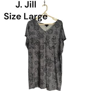 J. Jill Size large Shirt Dress black and white print
